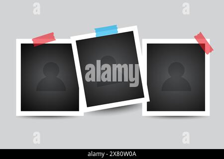 Templates for picture montage or collage using photos as the frames Stock Vector