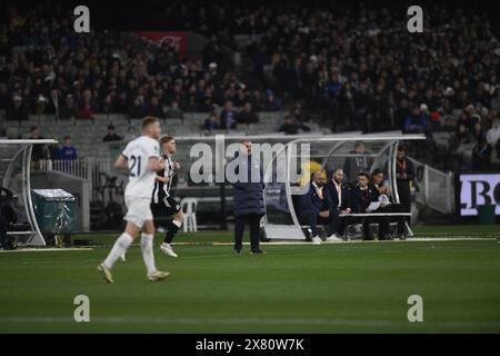 MELBOURNE, AUSTRALIA. 22 May 2024. Pictured: Tottenham Hotspur manager Ange Postecoglou during the Global Football Week English Premiership teams friendly at the MCG in Melbourne. Credit: Karl Phillipson/Alamy Live News Stock Photo