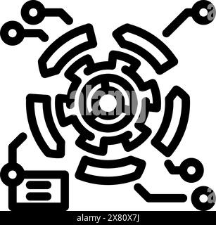 change management analyst line icon vector illustration Stock Vector ...