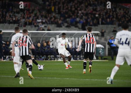 MELBOURNE, AUSTRALIA. 22 May 2024. Pictured: Emerson Royal of Tottenham in action during the Global Football Week English Premiership teams friendly at the MCG in Melbourne. Credit: Karl Phillipson/Alamy Live News Stock Photo