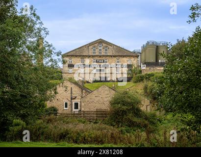 Exterior façade of The Black Sheep Brewery seen from The Avenue in  Masham, North Yorkshire UK Stock Photo