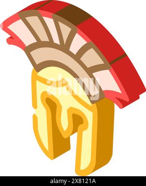 helmet ancient soldier isometric icon vector illustration Stock Vector