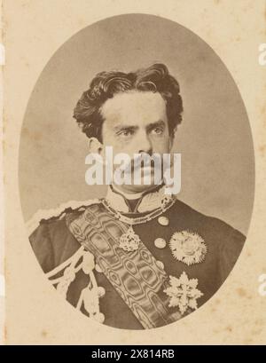 Antique c1866 carte de visite photograph, Umberto I (1844-1900) was King of Italy from 1878 until his assassination. SOURCE: ORIGINAL CDV Stock Photo