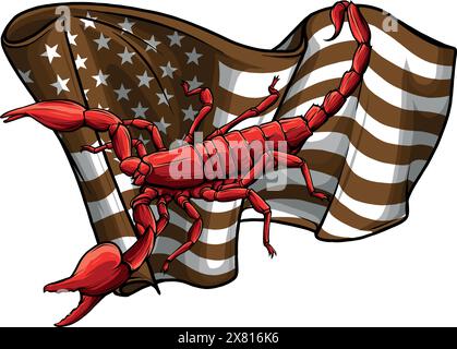 draw colored animal scorpion vector illustration design Stock Vector
