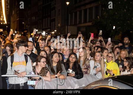 Tom Holland mania, outside the Duke of York Theatre's Romeo and Juliet in London's West End as Spiderman actor only pauses briefly for photographs, UK Stock Photo