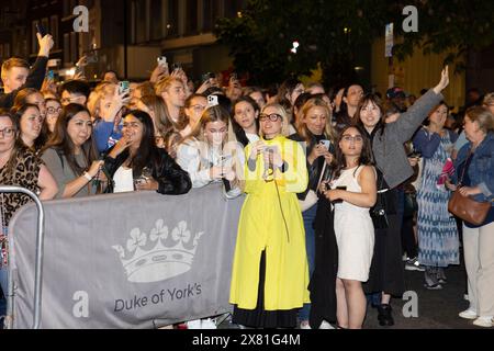 Tom Holland mania, outside the Duke of York Theatre's Romeo and Juliet in London's West End as Spiderman actor only pauses briefly for photographs, UK Stock Photo