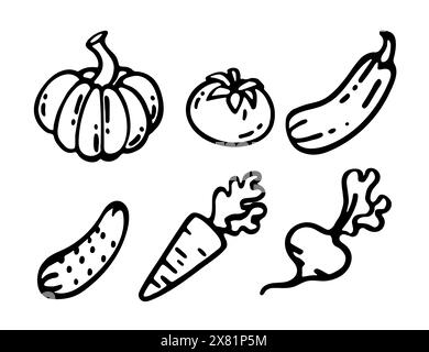 Set of vegetables icon vector illustration isolated on white background Stock Vector