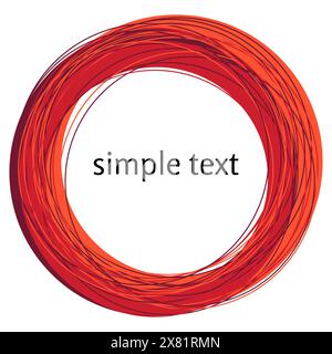 Vector abstract red swirl shape isolated on white background. Rainbow abstract circle frame Stock Vector