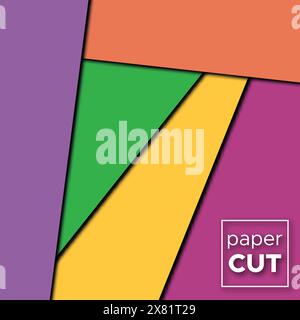 Abstract  Background with Paper Cut shapes. Vector illustration. Stock Vector