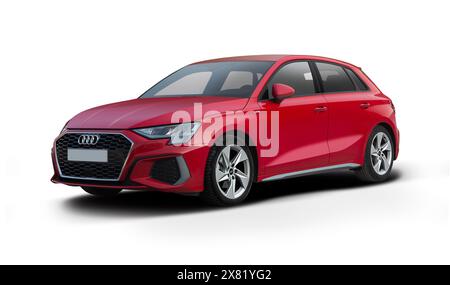 Audi A3 car isolated on white background Stock Photo