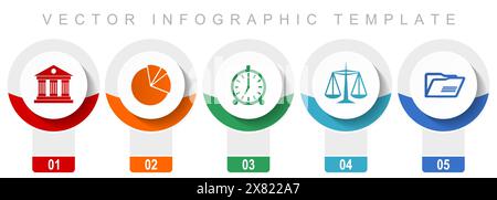 Education icon set, miscellaneous vector icons such as architecture, graph, clock, scales and folder, modern design infographic template, web buttons Stock Vector