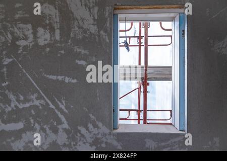 Modern Apartment Under Construction in Switzerland. Stock Photo