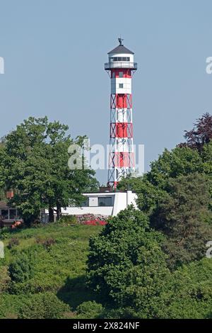 Rissen lighthouse, upper range light, Rissener Ufer, Hamburg, Germany Stock Photo