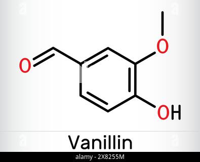 Skeletal formula of Vanillin. Chemical molecule Stock Vector Image ...