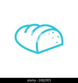 Homemade bread icon. Isolated on white background. From blue icon set. Stock Vector
