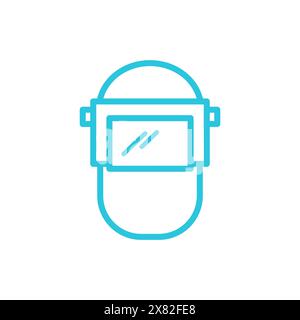 Welding helmet icon. Isolated on white background. From blue icon set. Stock Vector