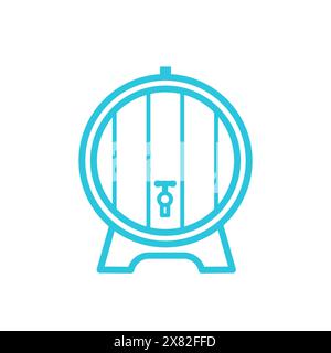 Wine barrel icon. Isolated on white background. From blue icon set. Stock Vector