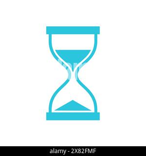 Clock, Historical sand time hourglass icon. Isolated on white background. From blue icon set. Stock Vector