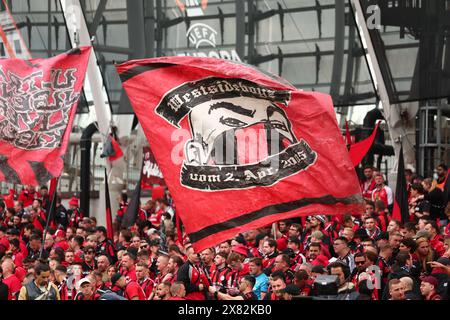 Dublin Arena, Dublin, Ireland. 22nd May, 2024. Europa League Football Final; Atalanta versus Bayer Leverkusen; Bayer Leverkusen fans before kick off Credit: Action Plus Sports/Alamy Live News Stock Photo