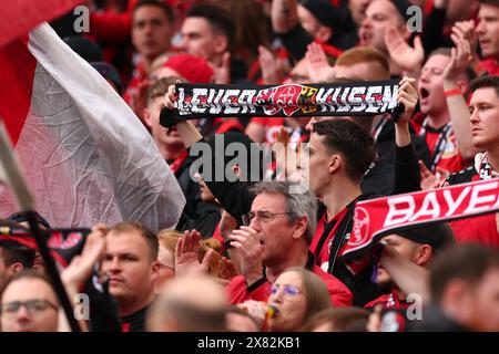 Dublin Arena, Dublin, Ireland. 22nd May, 2024. Europa League Football Final; Atalanta versus Bayer Leverkusen; Bayer Leverkusen fans before kick off Credit: Action Plus Sports/Alamy Live News Stock Photo