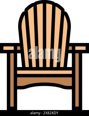 Adirondack Chair Color Vector Illustration Stock Vector Image & Art - Alamy