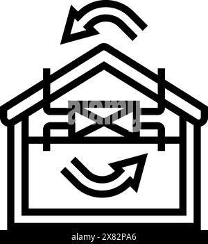 air exchange ventilation line icon vector. air exchange ventilation ...