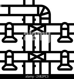 ventilation ducts line icon vector. ventilation ducts sign. isolated ...