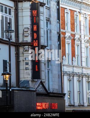London, UK - January 15th 2024: The exterior of the Windmill Theatre, located on Great Windmill Street in London, UK. Stock Photo