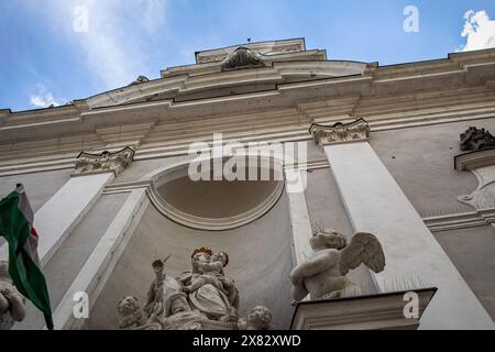 St. Michael's Church at Vaci Street in Budapest, Hungary.Summer season. Stock Photo