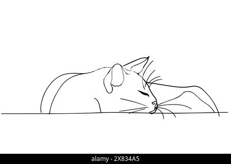 Woman and cat profile Continuous one line drawing Stock Vector Image ...