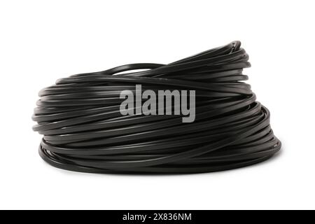 Rolled cable on white background Stock Photo