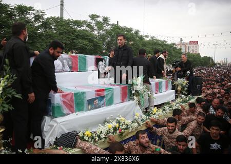Tehran, Iran. 22nd May, 2024. Mourners attend the funeral of Iran's President Ebrahim Raisi, in Tehran, on Wednesday May 22, 2024. Huge crowds of Iranians thronged the streets of the capital Tehran in Iran, for the funeral procession of president Ebrahim Raisi and his entourage, who died in a helicopter crash. photo by Office of Iranian Presidency/ Credit: UPI/Alamy Live News Stock Photo