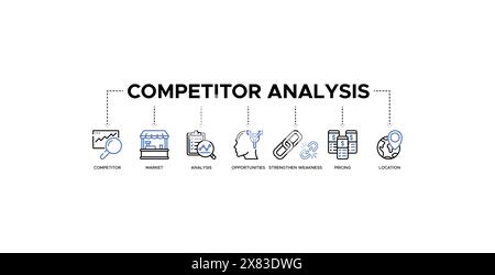 Competitor analysis web icon vector illustration concept Stock Vector