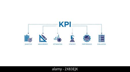 KPI banner web icon vector illustration concept for key performance indicator in the business metrics Stock Vector