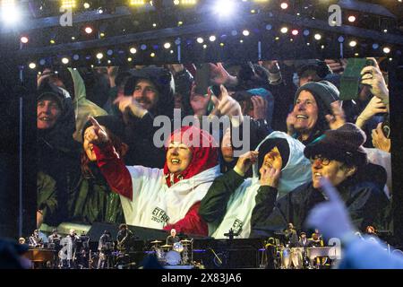 Sunderland, UK - Bruce Springsteen performs in the rain at the Stadium of Light, Sunderland on 22nd May 2024. Photo credit : Jill O'Donnell/Alamy Live News Stock Photo