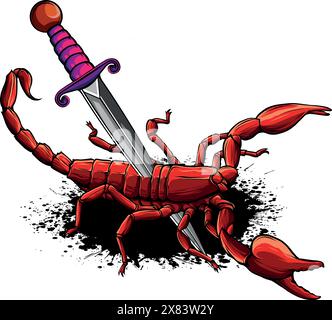 draw colored animal scorpion vector illustration design Stock Vector