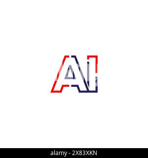 AI tech logo concept design Stock Vector