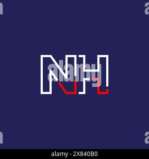 NH tech logo concept design Stock Vector
