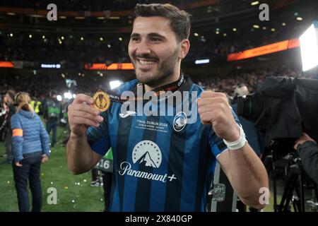 Dublin, Irlande. 22nd May, 2024. Sead Kolasinac of Atalanta celebrates the victory following the UEFA Europa League, Final football match between Atalanta BC and Bayer Leverkusen on May 22, 2024 at Aviva stadium in Dublin, Ireland - Photo Jean Catuffe/DPPI Credit: DPPI Media/Alamy Live News Stock Photo