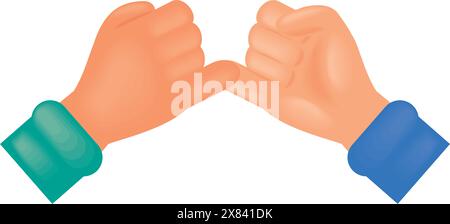 two hands to pinky promise gesture Stock Vector