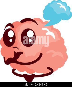 Isolated cute doubt brain cartoon character Vector Stock Vector Image ...