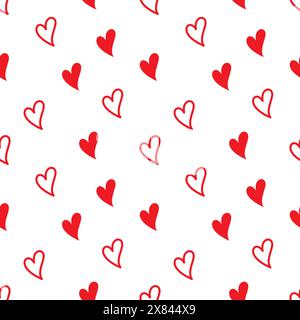 Heart Seamless Pattern. love background vector Stock Vector