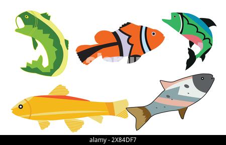 Fish Vector And Illustration Collection. Stock Vector