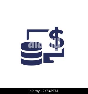 data storage costs icon on white Stock Vector