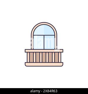 balcony icon on white, vector Stock Vector