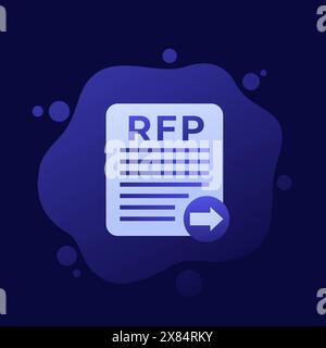 RFP, send request for proposal icon, vector design Stock Vector