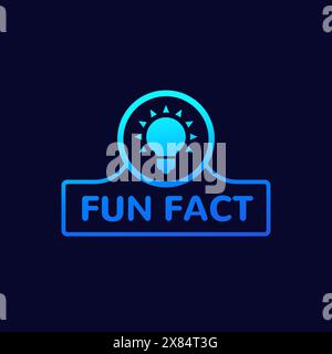 Fun fact vector design with light bulb on dark Stock Vector
