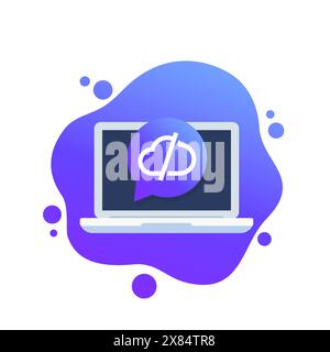 disconnect from server icon with a laptop Stock Vector