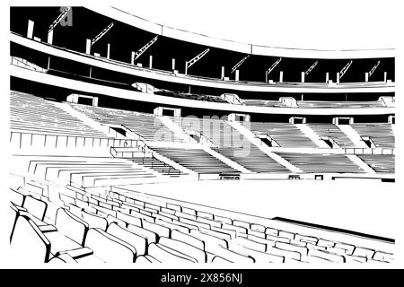 Abstract Stadium Sketch. Vector Background for Sports Poster Design. Stock Vector