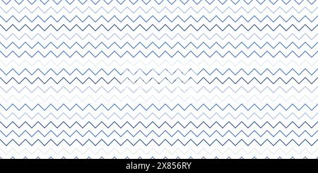 Zigzag seamless pattern. Geometric zigzag chevron lines texture. Seamless vector illustration. Blue ornament. Stock Vector